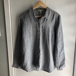 Eileen Fisher Linen long sleeve shirt- chambray